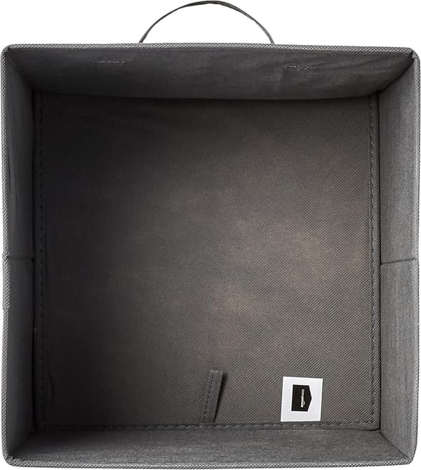 Amazon Basics Sammenleggbare oppbevaringskuber i stoff med håndtak, robuste, grå, 33 x 33 x 33 cm, 3-pakning