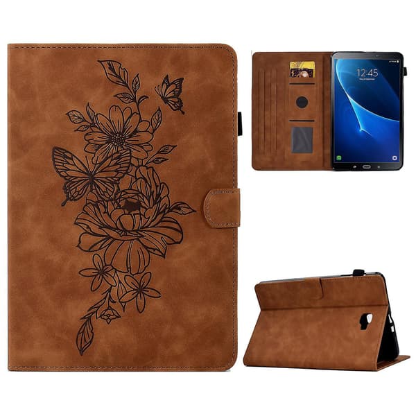 For Samsung Tab A 10.1 T580/T585 (2016) Embossed Flat Brown Samsung Galaxy Tab A 10.1 (201