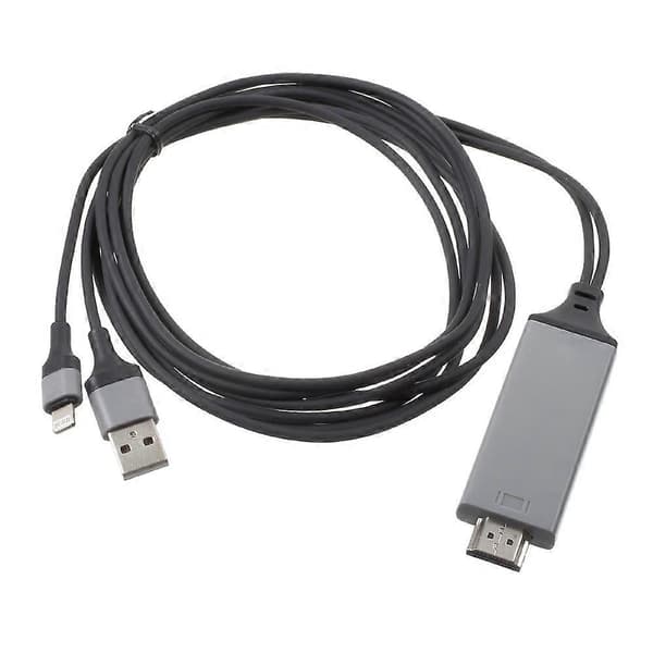 IP-330 Lightning 8Pin til HDMI HDTV Adapterkabel til iPhone 7/7Plus/6s/6s Plus/5s iPad etc. - Sort