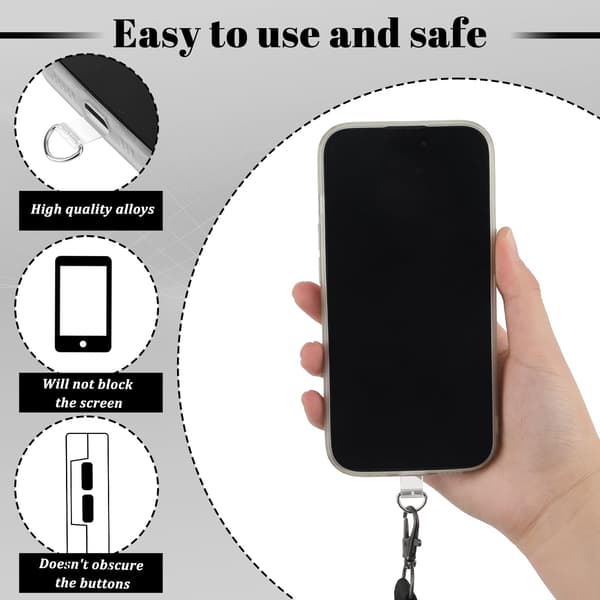 10 Phone Lanyards, Universal, Non-Adhesive Replacement Tabs Compatible with Phone Cases for Straps