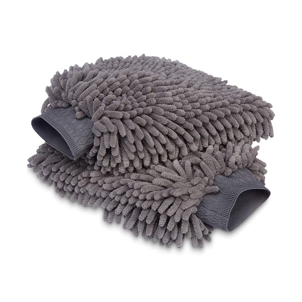 Bilvaskehandske Håndklæde Mikrofiber 2-pak Mørkegrå 30x20cm