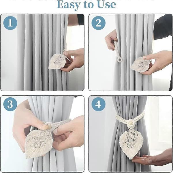 2 Stykker Gardinholdere (Beige), Gardinholder Blad Bohème E