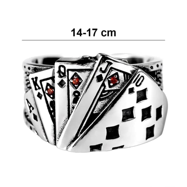 Pokerspel Casino Ring Spelkortsring Statement Band Ring