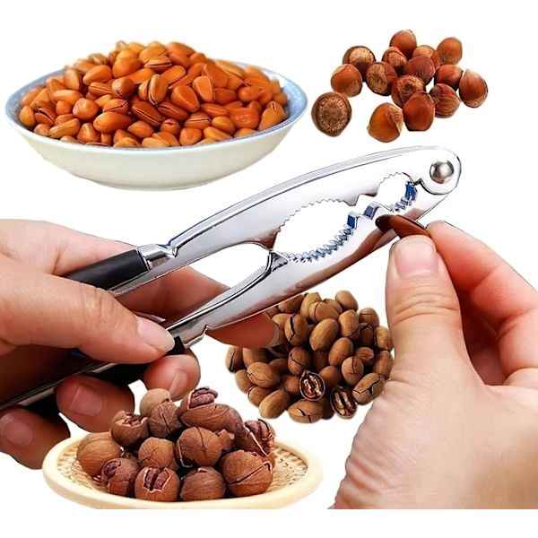 Nutcracker, Heavy Duty Nut Cracker with Anti-Slip Handle, Stainless Steel Nutcracker