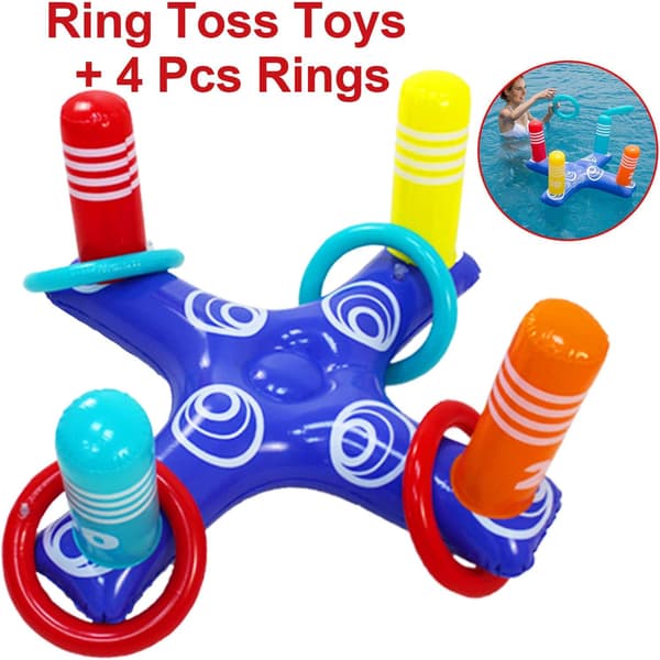 Inflatable Ring Toss Game for Pool Outdoor Water Game Pie