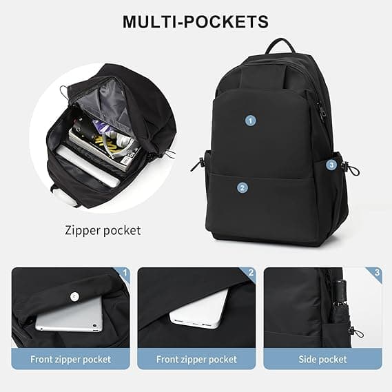 Lightweight Waterproof Backpack, Black