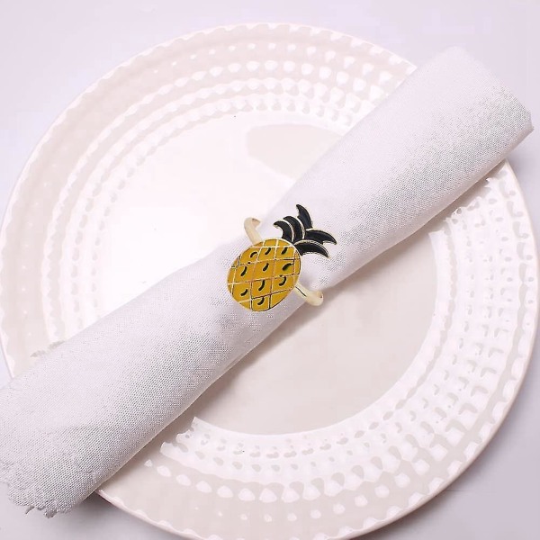 12stk jordbærserviettringer, mote enkel frukt-serie serviettringer som er kompatible med tilbehør til festbordservietter