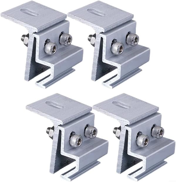 4-pack monteringsfästen för tak, husbåt, solpaneler, klämmor i aluminiumlegering för husbil, silver