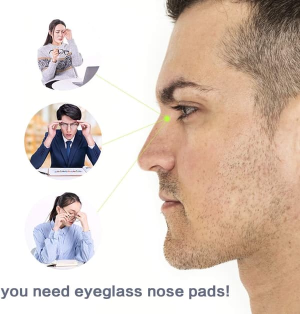 Sett med 10 par transparente neseputer for briller, selvklebende N