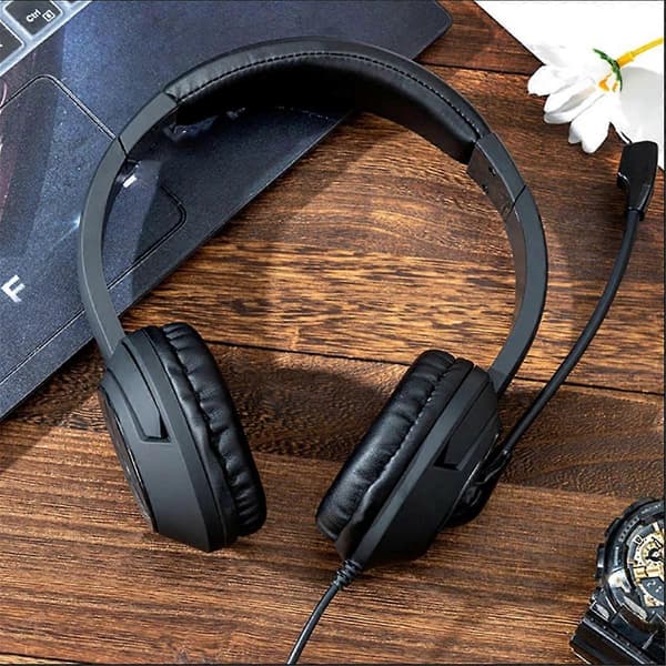Kablet USB-headset Call Center-headset med mikrofon Gaming Støjreducerende Over-Ear-hovedtelefoner til C