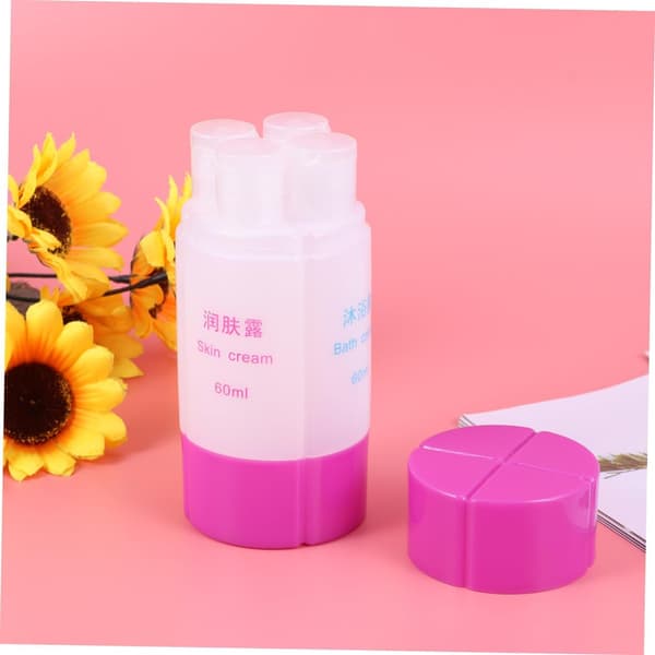 4-in-1 Leak-Proof Travel Bottle Set 60ml Purple Refillable Shampoo Lotion Containers