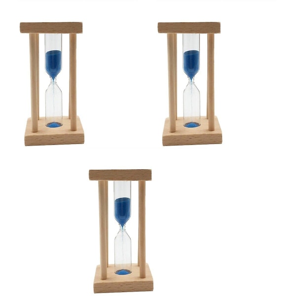 3 stk. Mini Tidsglas Sandur Timer Et Minut Sandur Sandur Ur Hjem Dekoration Børnegave (Blå Sand 3pcs