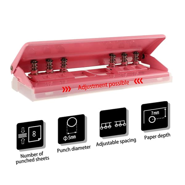 6-huls skrivebordshul, a5 ringbind hul hul justerbar afstand organizer ringbind