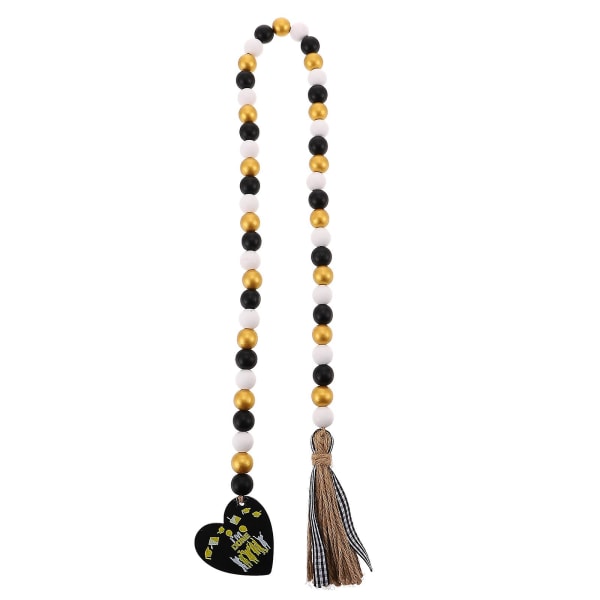 Examenssäsong Träpärl Girlang Pastoral Träpärl Hängande Ornament Med Tassel 92CM love 92CM