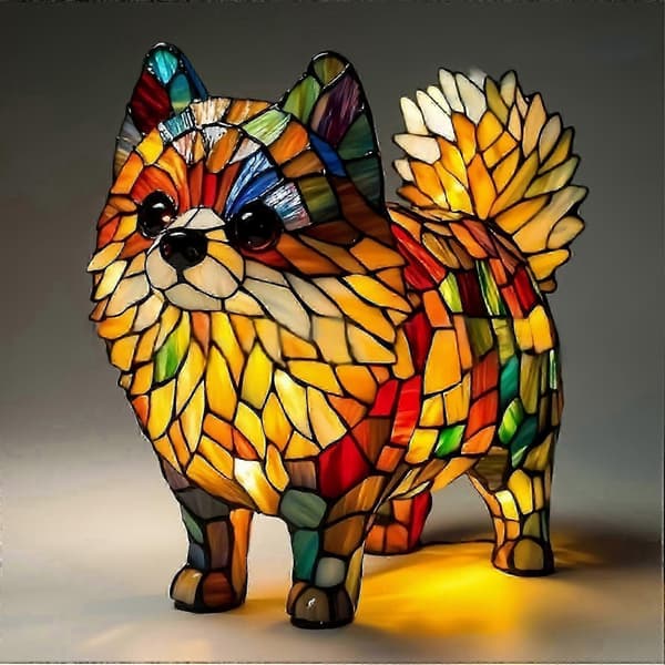 1-pakning Ny Pomeranian Lampe Hjem Skrivebordsdekorasjon