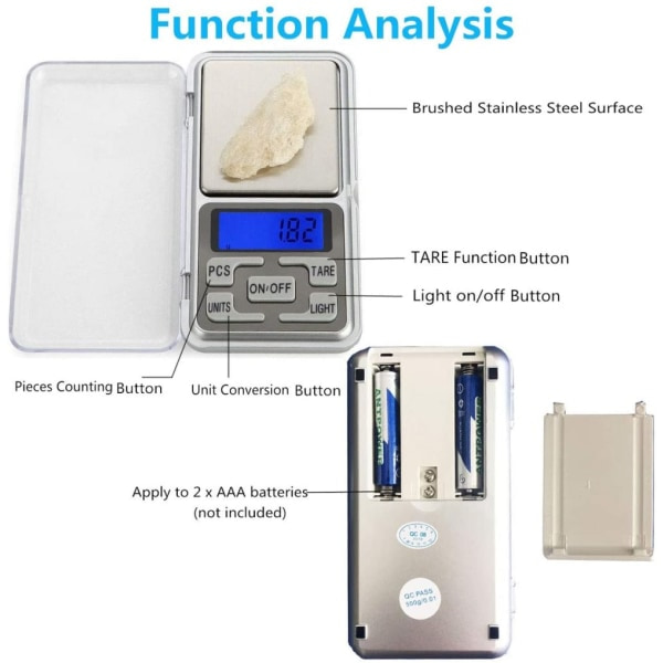 Digital lommevekt (500g/0,01g)