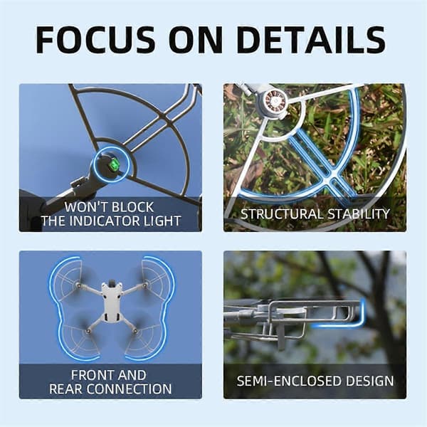 Propellbeskyttelse for Mini 4 Pro Landingsunderstell Integrerte Propellbeskyttelsesringer Drone G