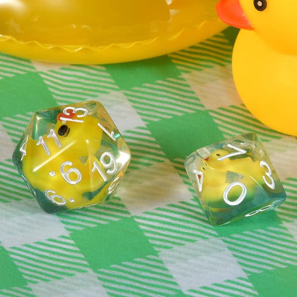 7-delt ande terning polyhedral & RPG terning DND terningesæt med and indeni polyhedral rollespil spil D20 terning Dungeons and Dragon terning