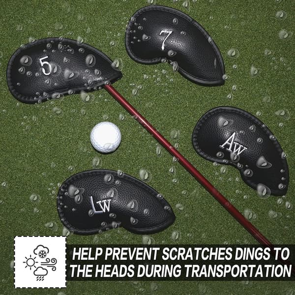 Golf Iron Head Covers, Syntetiskt Läder Headcovers med Nummer, Deluxe Value, Set om 12