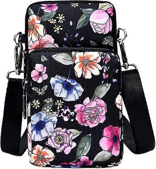 1 Multifunctional Mobile Phone Wallet with Shoulder Strap, Nylon Pattern Crossbody Bag, Mobile Phone Shoulder Bag