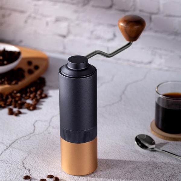 Manuell kaffekvarn, numerisk intern justerbar borr i rostfritt stål [Fixad med design med dubbla lager] Handmalning av kaffebönor