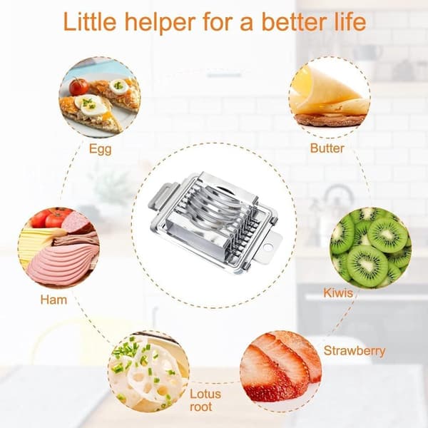 Egg Slicer - Multifunctional Egg Slicer - Stainless Steel - Mushroom Slicer - Dishwasher Safe - Slicer - Dicer - Kitchen Slicer - Hanging Hole