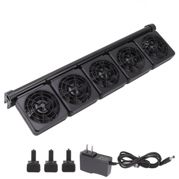 Mini justerbar akvariekøleventilator med 5 hoveder US-stik 100-240V