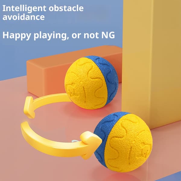 Smart Interactive Dog Ball for Medium/Large Breeds - Self-Moving, Bouncing, IP54 Waterproof E-TPU Toy with USB Charging