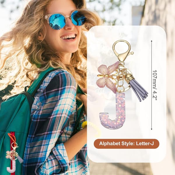 Nyckelring med initialbokstav lila color_name Purple