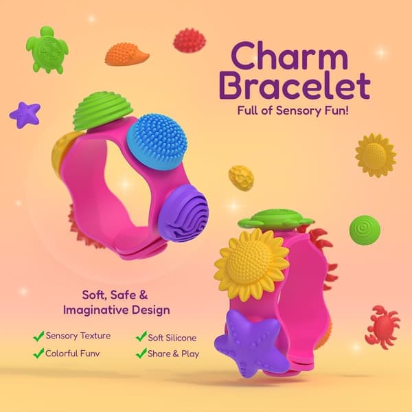 Sensorisk Fidget-legetøj 22 dele Bærbart halskæde armbånd Spinnerring med charms Autisme [Ho]