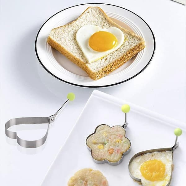 4 stk stekte eggeringer pannekakeform kakeform bakeform
