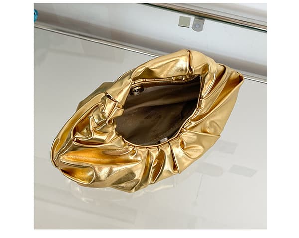 Metallic plisserad damväska PU-läder aftonväska