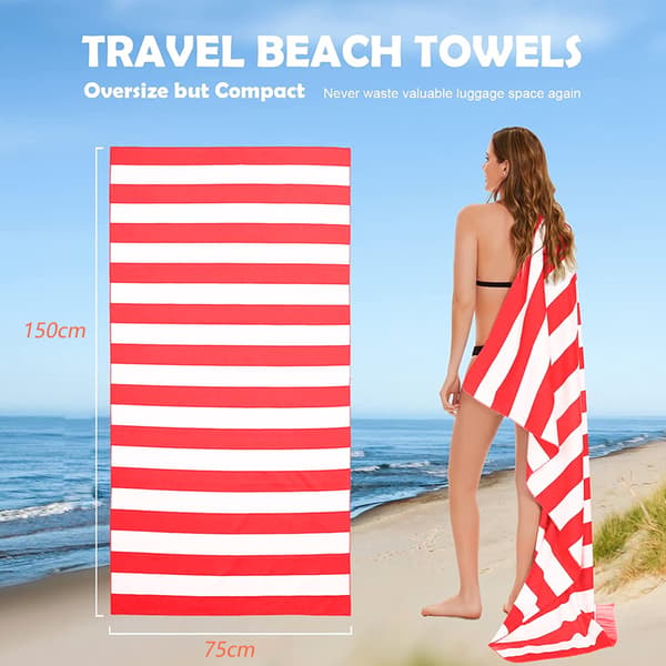 Mikrofiber Strandhåndklæder, Sandfrit Strandhåndklæde, Ekstra Stor qd