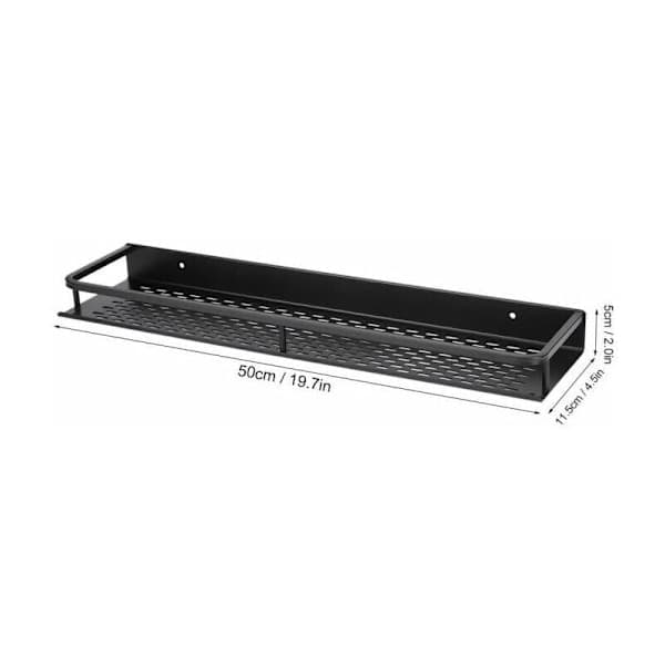Baderomshylle i rustfritt stål 1 stk svart 50 cm