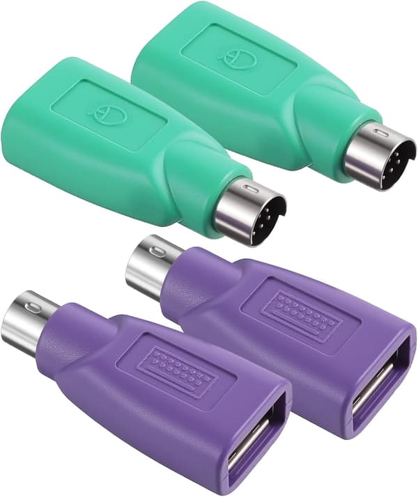 4 kpl PS/2-USB-sovitin korvaava