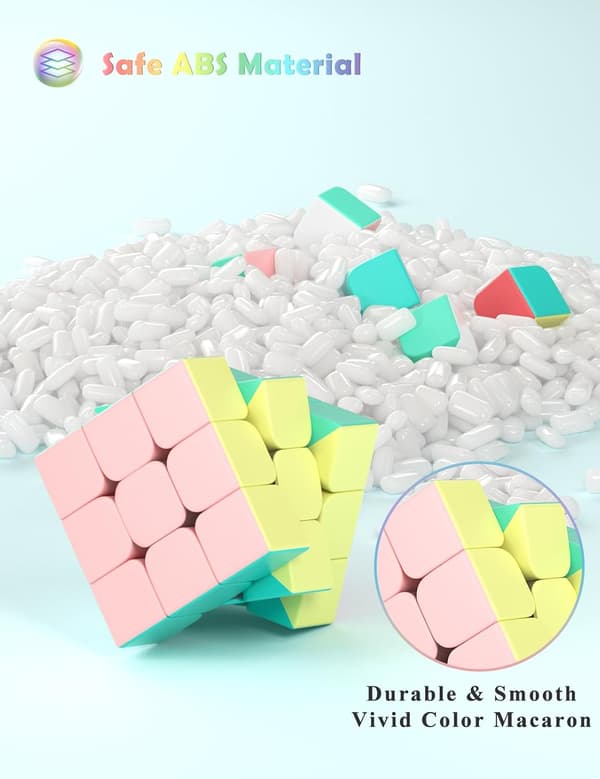 Speed Cube-3x3x3 Stickerless Magic Cube Macaron Vivid Color Fast Cubing för klassrumsträning Pusselleksakskub 5.6x5.6x5.6cm 3x3 3x3