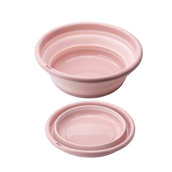 Sammenleggbar Bærbar Vaskeservant Folding Bucket Camping Fiske Bilvask Vasker Vann Folding Vaskeservant Vaskeservant Størrelse S (rosa)RosaXS Pink XS