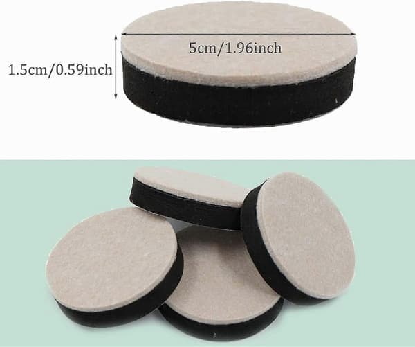 Furniture Risers 5 cm, Round Furniture Leg Risers, Stackable for Increased Height, Quiet and Durable (Diameter 5 cm, Height 1.5 cm)