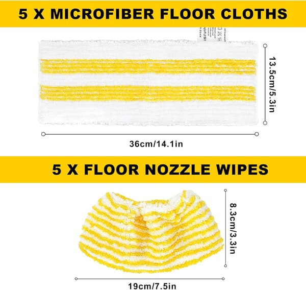5-pack Steam Cleaner Pads with 5 Handheld Spray Pads Compatible with Kärcher EasyFix SC2 SC3 SC4 SC5 Steam Cleaners Versatile Cleaning Solutions