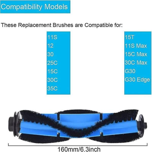 Replacement Main Brush Compatible with Robovac 11s, 15c, 30c, and 35c Robotic Vacuum Cleaner Accessories