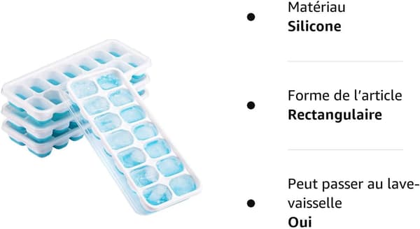 Silikone isterningforme sæt med 4 og 14 isterningforme med låg