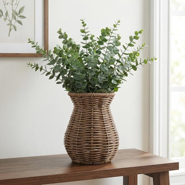 Lille Rattan Vase til Blomster 5.7\"