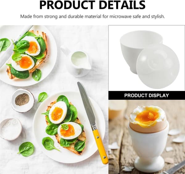 2 stk - eggkoker for mikrobølgeovn - eggkoker - non-stick egg- og eggerøremaskin