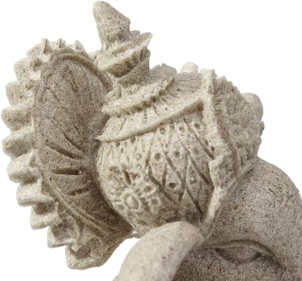 Elefantstatue i sandsten Ganesha Buddha håndlavet figur