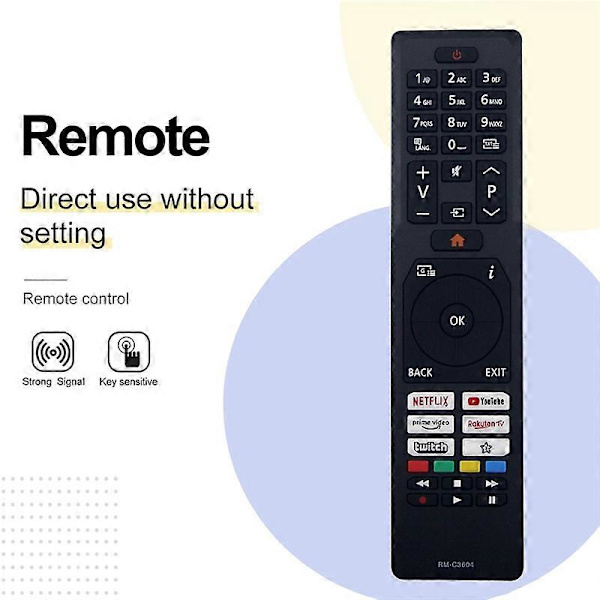RM-C3604 Remote Control for JVC TV Handheld Ergonomic Replacement Remote Infrared [DB]