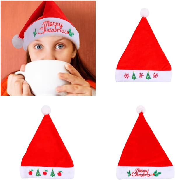 Varm Jul Tykk Hodeplagg Hvit Pelsbrodert Skjerm for Julefester Cosplay Tilbehør Bokstav