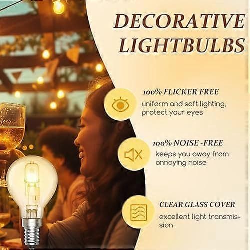6-pack E14 28W Dimmable G45 Halogen Bulb, Warm White 2700K Small Edison Screw Globe Halogen Lamp 240V, 40W Equivalent Classic Mini Globes Clear Round-FA-