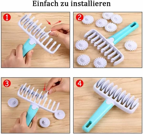 37-piece Pastry Rolling Set - Baking Accessories Kit - Dough Cutter Pizza Roller Cookie Stamps Decorating Tools