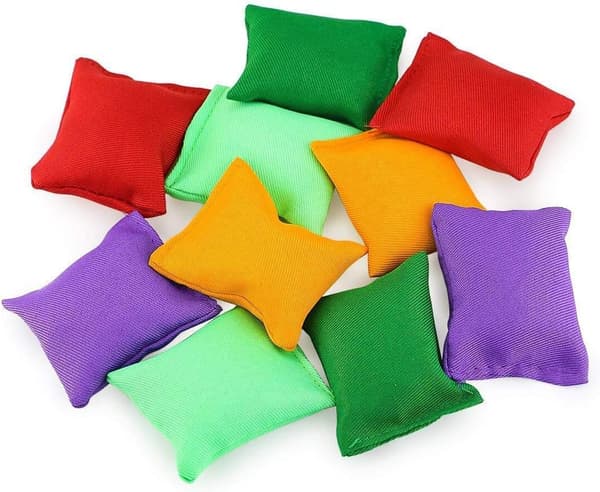 Färgglada nylonbönpåsar för Cornhole-kastspel (2 \" x 2 \" Blandade färger) 10-pack