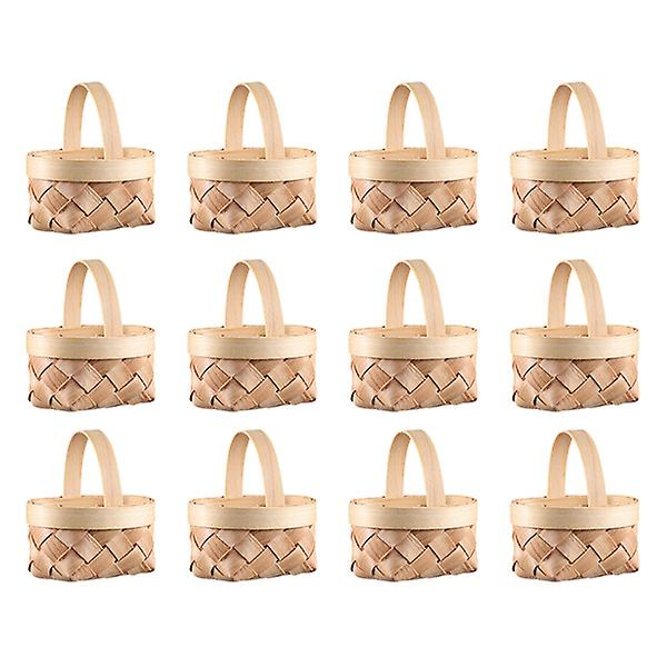8 stk Mini Kurver Små Vevde Høytidsgodteri Kurver Bryllup Godteri Gavekurver 12 stk 6,5x5cm 12pcs 6.5x5cm
